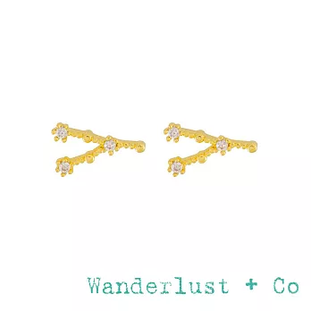 Wanderlust+Co 澳洲品牌 巨蟹座耳環 金色鑲鑽耳環 CANCER