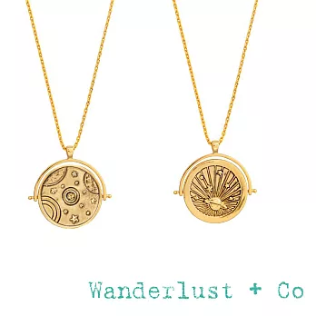 Wanderlust+Co 澳洲品牌 古典銀河星球項鍊 金色雙面項鍊 ORBIT