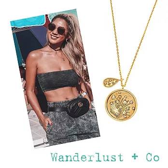 Wanderlust+Co 澳洲品牌 閃耀銀河星系項鍊 金色雙墜設計