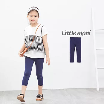 Little moni 素面內搭七分褲100深藍