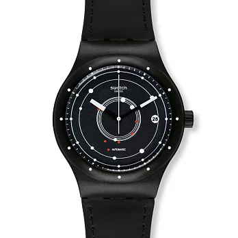 Swatch同心圓雙面冒險皮革腕表 SUTB400