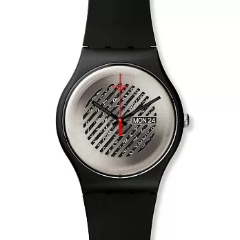 Swatch時尚斜紋透視時光石英腕錶 SUOB713
