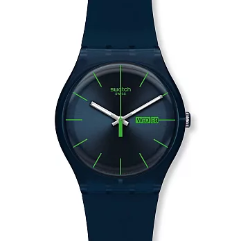 Swatch 時尚深海藍石英腕表 SUON700