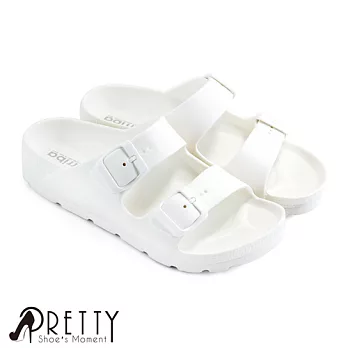 【Pretty】女款輕盈舒適防水拖鞋JP23白色