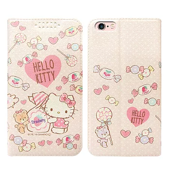 三麗鷗授權Hello Kitty貓 iPhone 6s/6 4.7吋 粉嫩系列彩繪磁力皮套(軟糖) 有吊飾孔