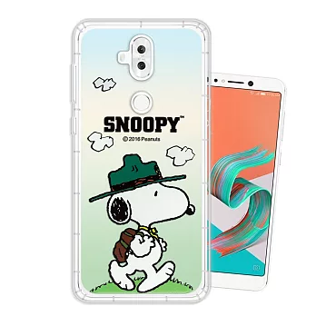 史努比/SNOOPY 正版授權 ASUS ZenFone 5Q ZC600KL 漸層彩繪空壓手機殼(郊遊)