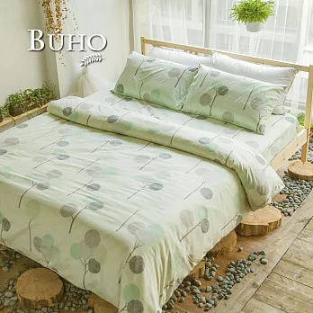 BUHO《如芽新綠》精梳純棉單人床包組+雙人被套三件組