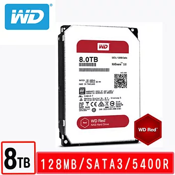 WD 威騰 紅標 3.5吋 8TB 5400R 128MB NAS硬碟 (WD80EFZX)