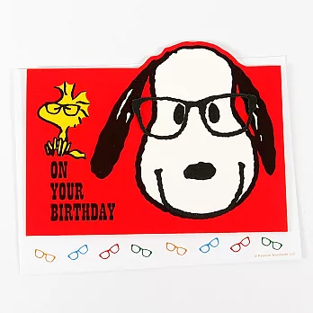 Snoopy 戴眼鏡開生日派對【Hallmark-Peanuts™史奴比-立體卡片 生日祝福】