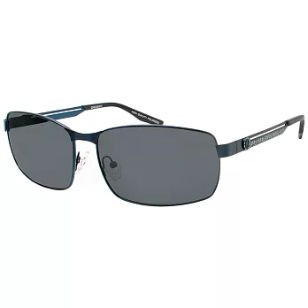 【CHELSEA 切爾西】型男款-寶麗萊UV400加大版偏光太陽眼鏡(9107-C3#藍框灰鏡面)