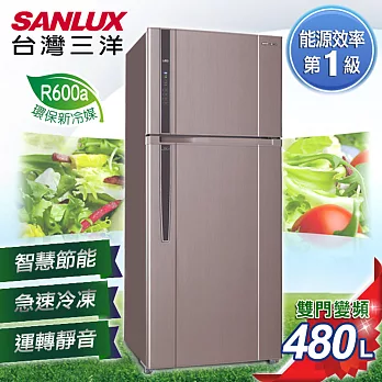 【SANLUX台灣三洋】480L雙門直流變頻冰箱 SR-C480BV1