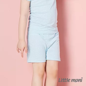 Little moni 涼感系列點點印圖兒童家居短褲120亮天藍