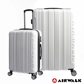 AIRWALK - 碳纖硬殼直紋24吋拉鍊行李箱-共2色白色