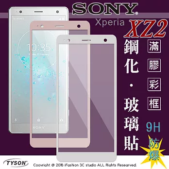 索尼 SONY Xperia XZ2 (5.7吋) 2.5D滿版滿膠 彩框鋼化玻璃保護貼 9H銀色