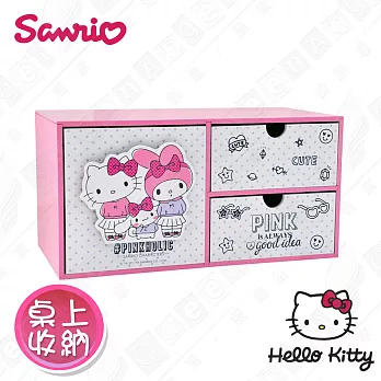 【Hello Kitty】Pinkholic凱蒂貓 美樂蒂 喜拿 桌上橫式大容量收納盒 桌上收納 文具收納(正版授權)