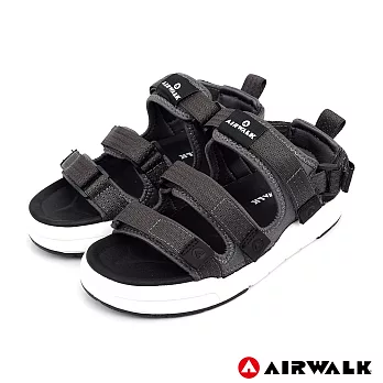 【美國 AIRWALK】魔鬼氈增高二穿式涼鞋US11深灰