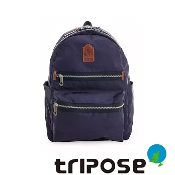 tripose 迷彩系列輕休閒多格層拉鍊後背包 藍紫色