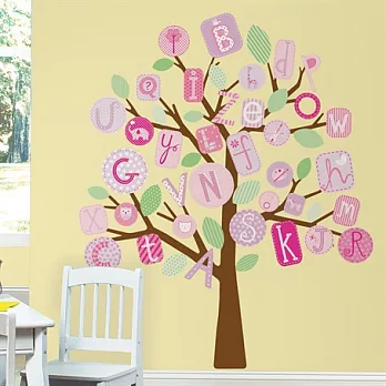 【媽咪可兒】Roommates 美國進口超大壁貼: ABC粉紅樹