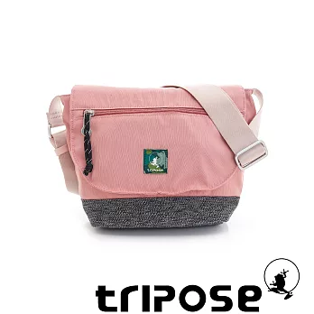 tripose 微旅輕量岩紋配色防潑水郵差包 粉色