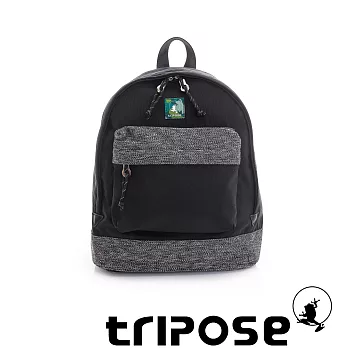 tripose 微旅輕量岩紋配色防潑水後背包 黑色