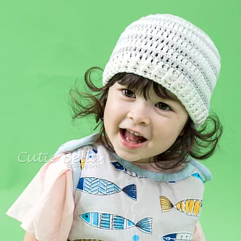 Cutie Bella手工編織帽Stripe-CreamGray