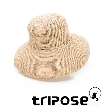 tripose 經典優雅-100%手工Raffia時尚遮陽草帽-帽簷-12cm 自然色