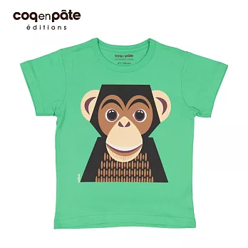 【COQENPATE】法國有機棉童趣 短袖 T-SHIRT - 黑猩猩2Y