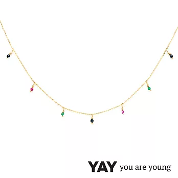 YAY You Are Young 法國品牌 Frida 寶石花束項鍊 彩鑽X星辰豆豆