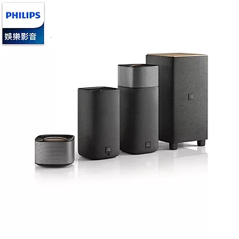 【福利品】PHILIPS 飛利浦 E5 / CSS7235Y 無線隨選環繞音效喇叭(送 拆封新品BDP1301播放機+鋼鐵人3藍光片)