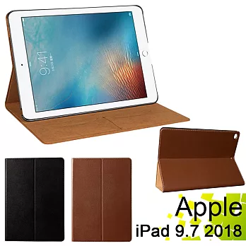 Apple iPad 9.7吋 2018 平板電腦專用保護套 直接斜立式牛皮皮套 輕薄款!! 牛皮皮套咖啡色