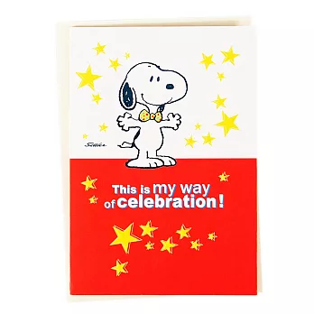 Snoopy 鏘鏘！這是我的慶祝方式【Hallmark-Peanuts™史奴比-立體卡片 恭喜道賀】