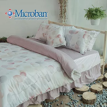 Microban《煙雲夜雨》美國抗菌雙人加大五件式舖棉兩用被床罩組