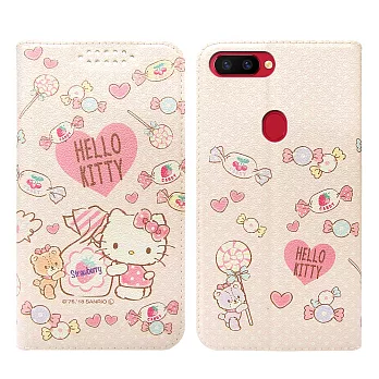 三麗鷗授權 Hello Kitty貓 OPPO R11s Plus 粉嫩系列彩繪磁力皮套(軟糖) 有吊飾孔