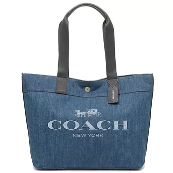 COACH 扣式牛仔托特包-藍色（現貨＋預購）藍色