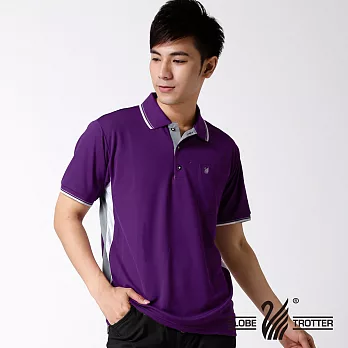 【遊遍天下】MIT台灣製男款清爽抗UV吸濕排汗休閒POLO衫(S075)M紫色