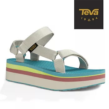 TEVA 美國 女 Flatform Universal 經典織帶厚底涼鞋-US6粉彩白