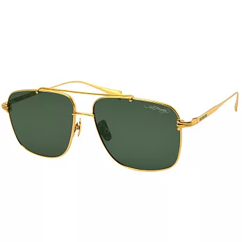 【Ed Hardy】復古雷朋金屬框 金框綠鏡面太陽眼鏡(#1065-A-GOLD)