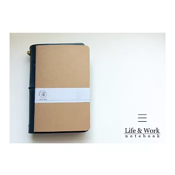 【黑濯文坊】Life & Work 真皮皮革手帳筆記本 (B6 slim) -巴川紙內頁本-橫罫