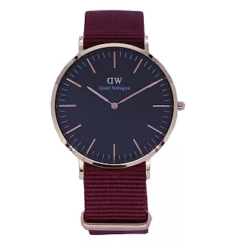 DW Daniel Wellington 經典中的珍貴收藏時尚優質腕錶-紅色帆布+金殼/40mm-DW00100269