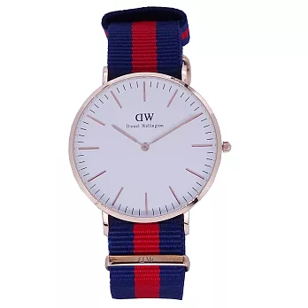 DW Daniel Wellington 經典中的珍貴收藏時尚優質腕錶-帆布+金殼/40mm-DW00100001