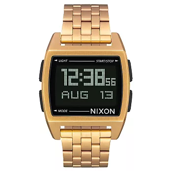 NIXON BASE復古多功能電子腕錶-金x黑