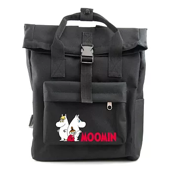 【Moomin】05開扣後背包(黑)