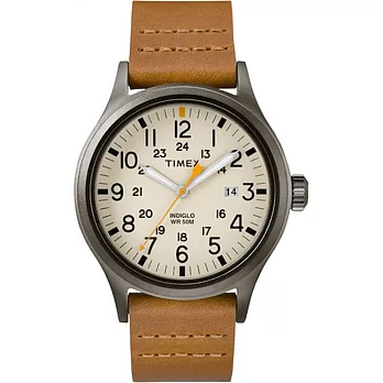 【TIMEX】天美時 遠征系列 超越巔峰登山探險手錶(米面/駝色錶帶 TXTW2R46400)