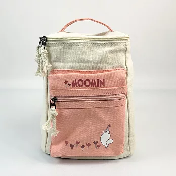 【Moomin】方筒拼色後背包(小粉)