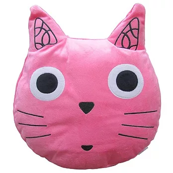 【U】noafamily - H682PK Tama貓臉靠枕粉紅色