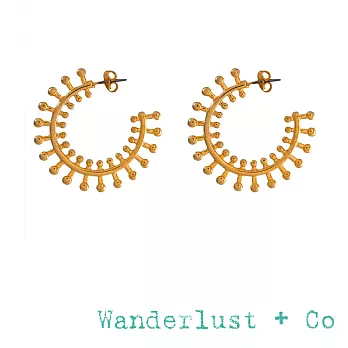 Wanderlust+Co 澳洲品牌 光芒萬丈耳環 金色C型圓耳環 SIONA