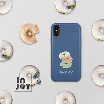 INJOYmall for iPhone X 戀愛滋味甜甜圈 皮質手機殼 保護殼