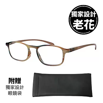 【KEL MODE】高檔濾藍光老花眼鏡-獨家設計超輕薄!!中性款300度(#4001-C471)300度