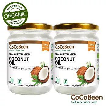 【斯里蘭卡CoCoBeen】有機初榨冷壓椰子油2入組 (500ml/瓶)