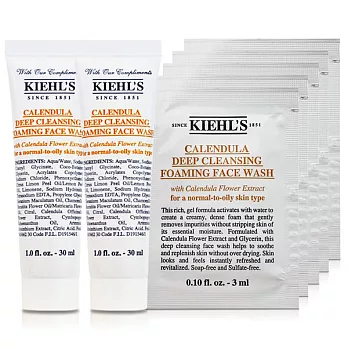 Kiehl’s 契爾氏 金盞花植物潔面泡泡凝露 30mlX2入加碼送 3mlX5包(百貨專櫃貨)